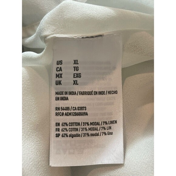 American Eagle Gray White Striped Rouched Bow Deep V-neck Textured Romper XL - Picture 7 of 15